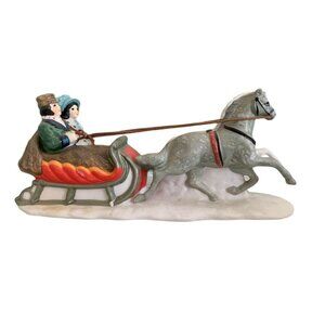 Heritage Village Collection Porcelain "Sleighride" Figurine Handpainted Christma